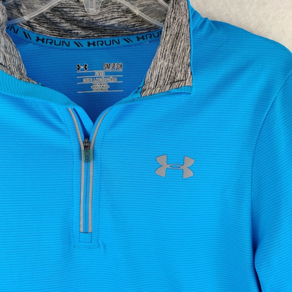 Under Armour Run 1/4 Zip Small Lightweight Pullover Sweater Blue Size S - Picture 2 of 7